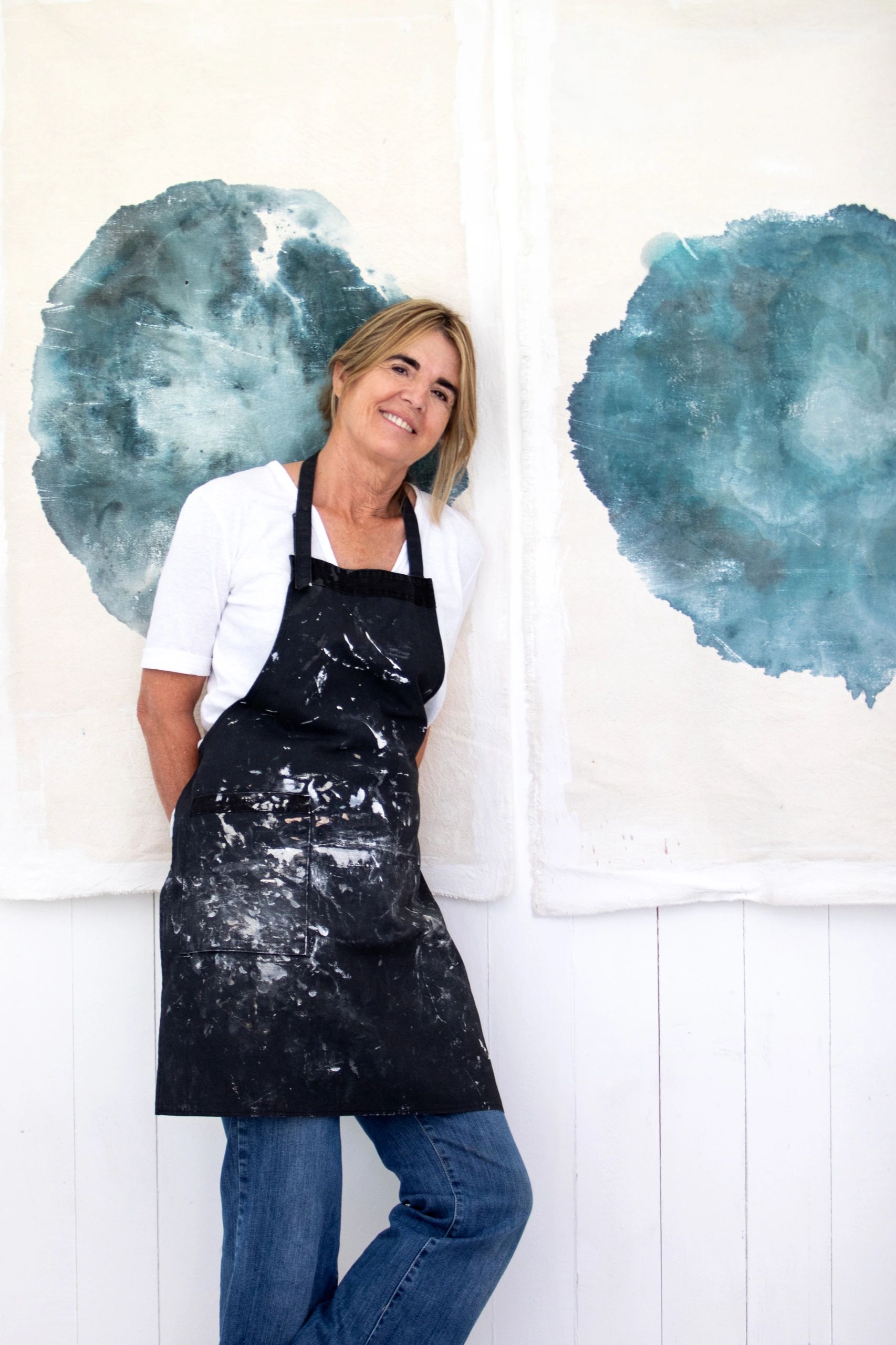 Portrait of the artist in a studio setting