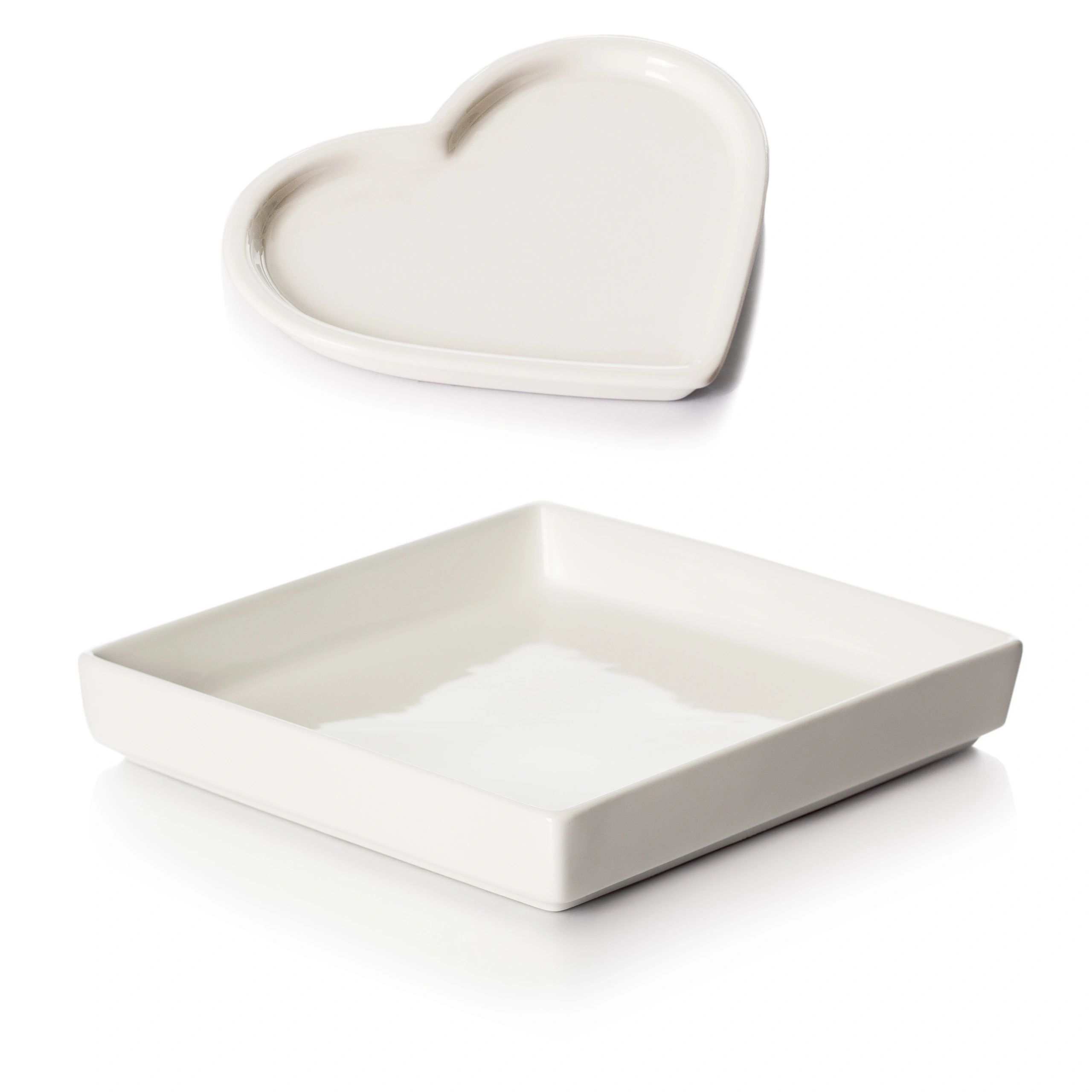 Porcelain trays photographed as collectible objects